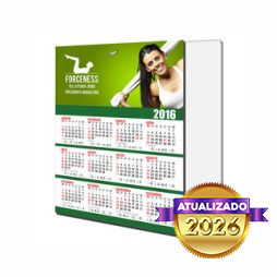 Calendário de Parede | 21x30cm | 4/0 | UV 1/0